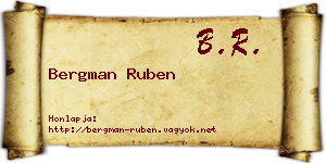Bergman Ruben névjegykártya